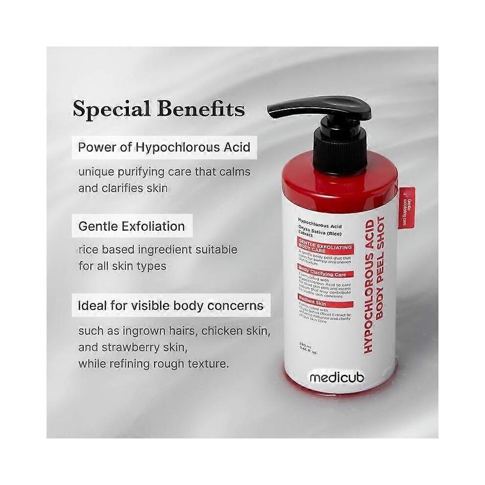 (2set)Hypochlorous Acid Rice Peel Shot For Face Body Gentle Exfoliating Serum for Dead Skin Cells Pore Care Blackheads Excess Sebum Control